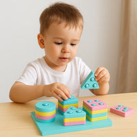 GIOCO EDUCATIVO MONTESSORI IN LEGNO CON FORME GEOMETRICHE COLORI BAMBINI 53561