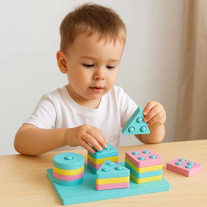 GIOCO EDUCATIVO MONTESSORI IN LEGNO CON FORME GEOMETRICHE COLORI BAMBINI 53561