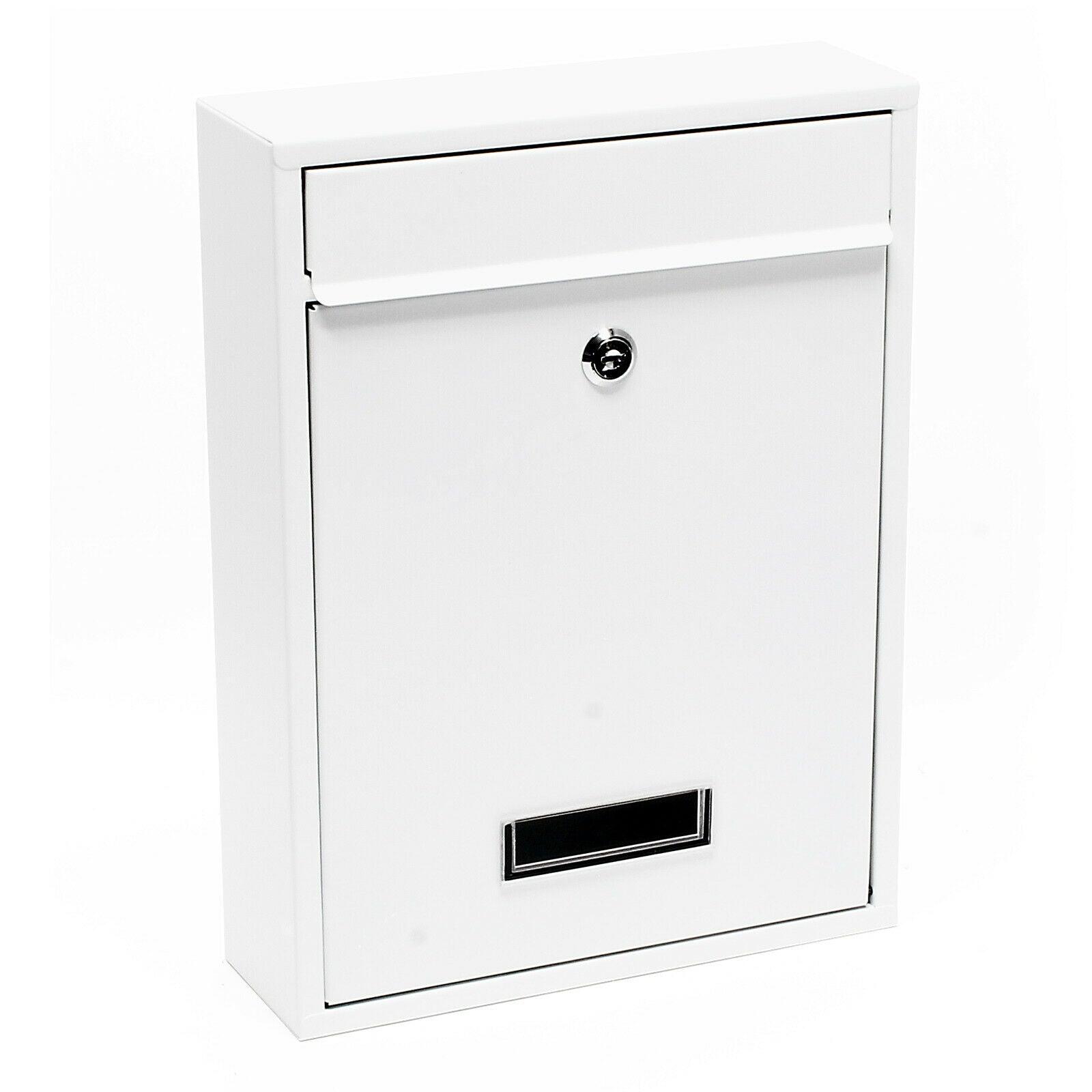 Cassetta postale di design da parete in acciaio zincato 26 x 8,5 x 35 cm bianco 16_0000073