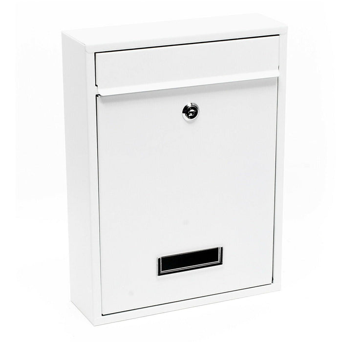 Cassetta postale di design da parete in acciaio zincato 26 x 8,5 x 35 cm bianco 16_0000073
