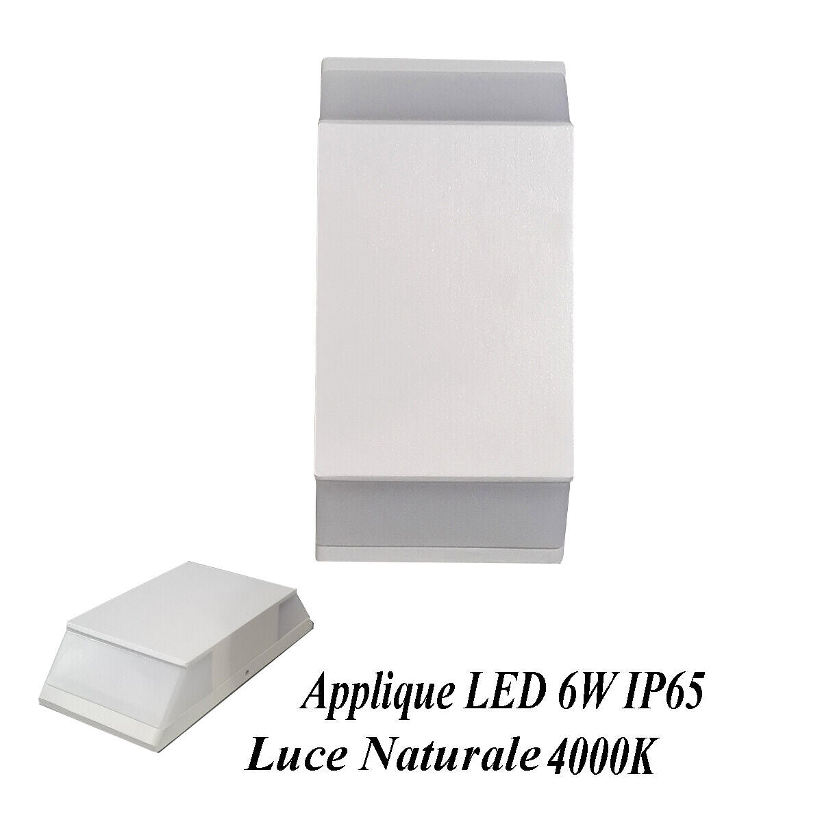 APPLIQUE PARETE LED 6W LAMPADA MURO IP65 MODERNO DOPPIA LUCE NATURALE 4000K