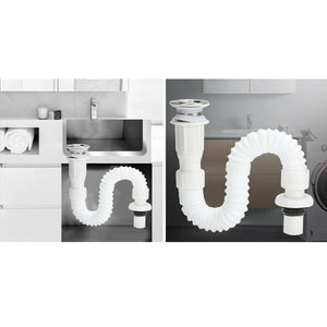 TUBO DI SCARICO FLESSIBILE LAVABO A FALDA UNIVERSALE FOGNARIO 02059