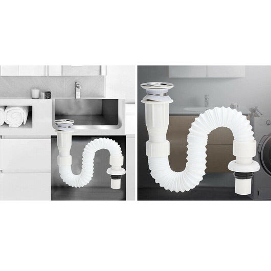 TUBO DI SCARICO FLESSIBILE LAVABO A FALDA UNIVERSALE FOGNARIO 02059