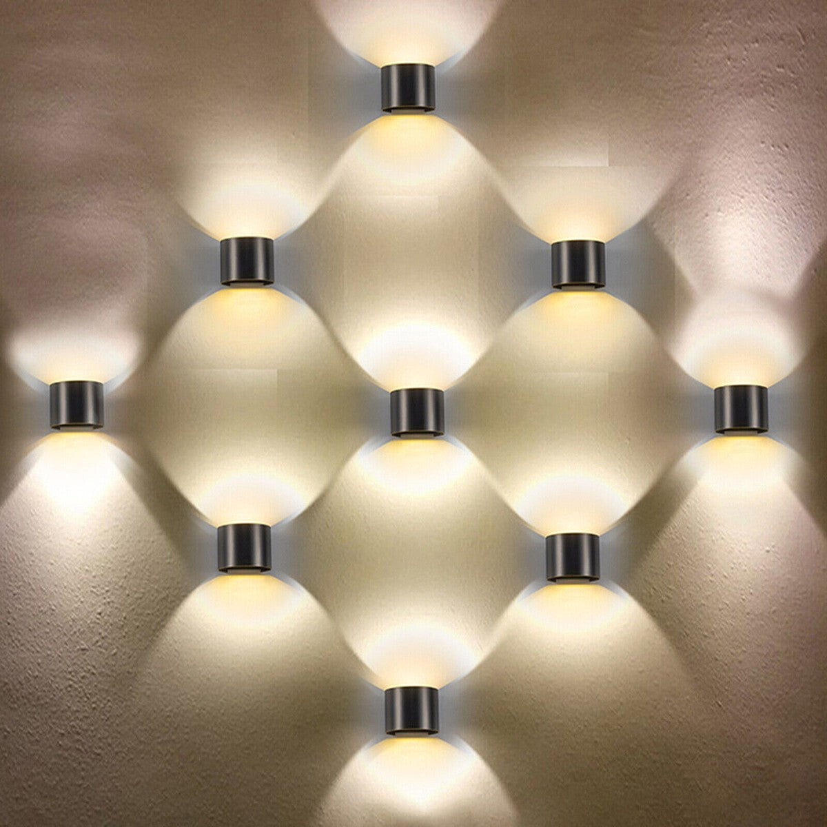 APPLIQUE LED COB LAMPADA PARETE 20W OVALE NERO LUCE CALDA INTERNO ESTERNO 19