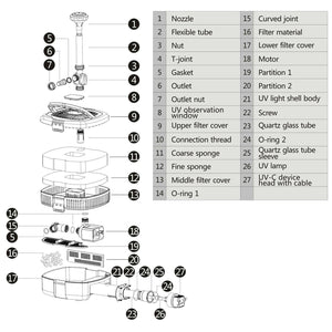 Filtro fontana UV 5800 litri all'ora con altezza 4,8 m 16_0002828