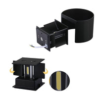 APPLIQUE LED COB LAMPADA PARETE 20W OVALE NERO FREDDO INTERNO ESTERNO 19