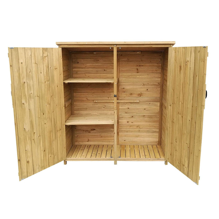 Casetta da giardino cabina con doppie porte 135 x 50 x 162 cm tetto in catrame attrezzi 16_0002838