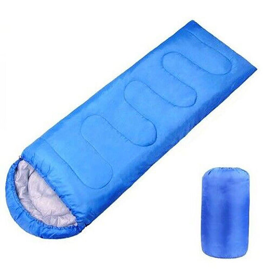 SACCO ESTIVO INVERNALE CAPPUCCIO CAMPEGGIO IMPERMEABILE 210X70CM BLU