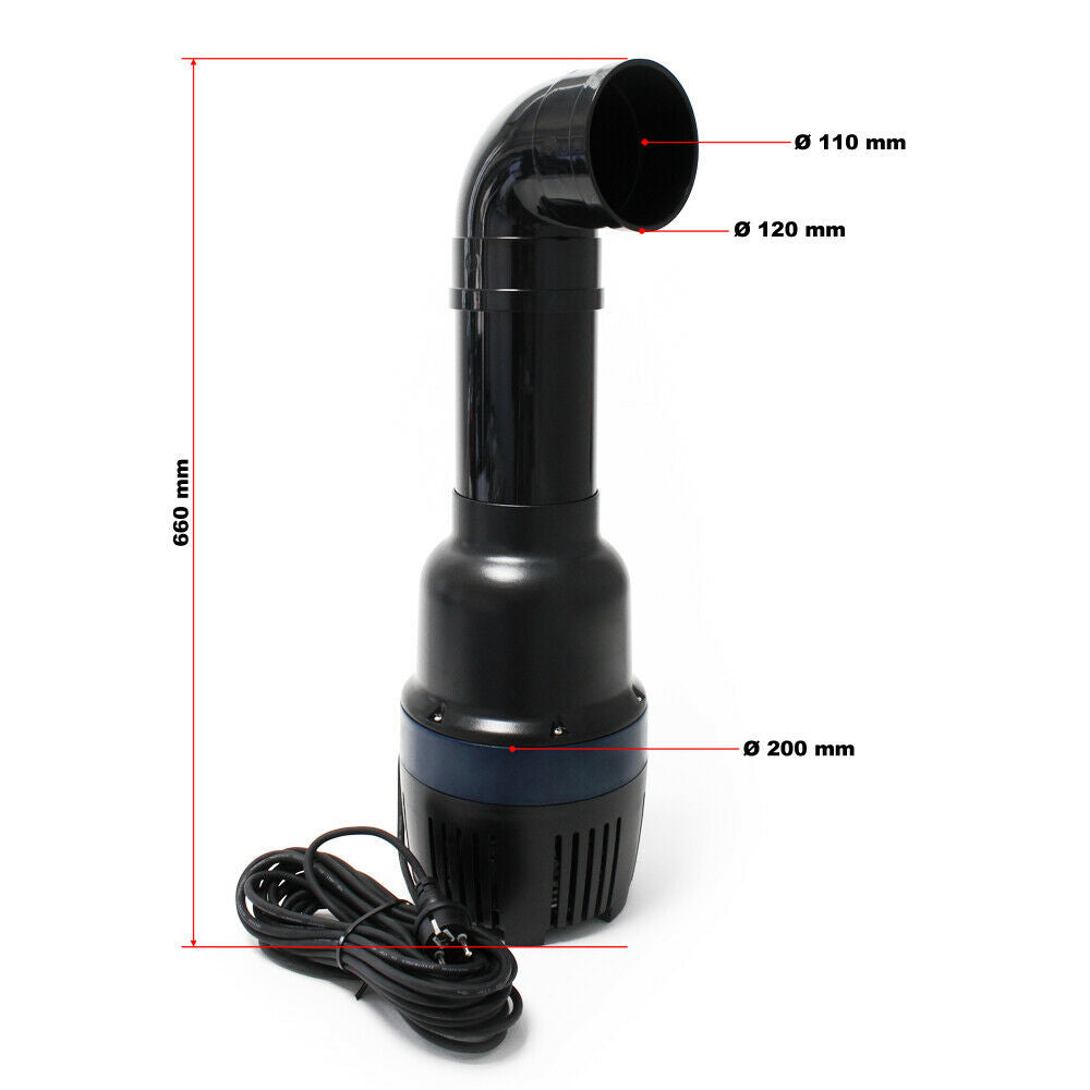 Pompa per laghetto filtro filtrazione corso d'acqua acquario ecologico piccolo laghetto ecologico ad alta efficienza 30000 l/h 200 Watt 16_0002098