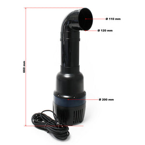 Pompa per laghetto filtro filtrazione corso d'acqua acquario ecologico piccolo laghetto ecologico ad alta efficienza 30000 l/h 200 Watt 16_0002098