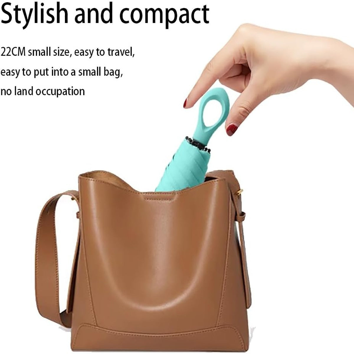 MINI OMBRELLO PORTATILE COMPATTO PIOGGIA ANTIVENTO DA BORSA BORSETTA VIAGGIO