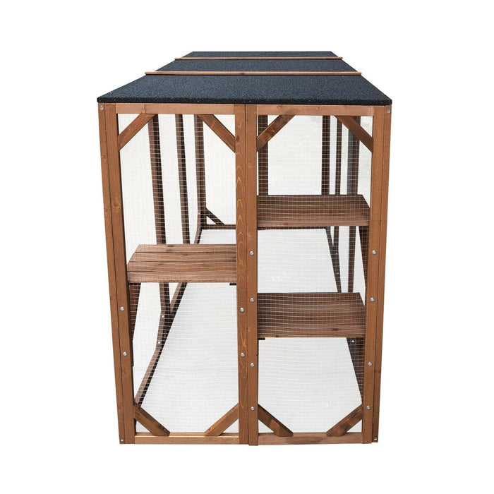Recinto da esterno per gatti, legno resistente 180 cm 3 zone riposo 16_0001711