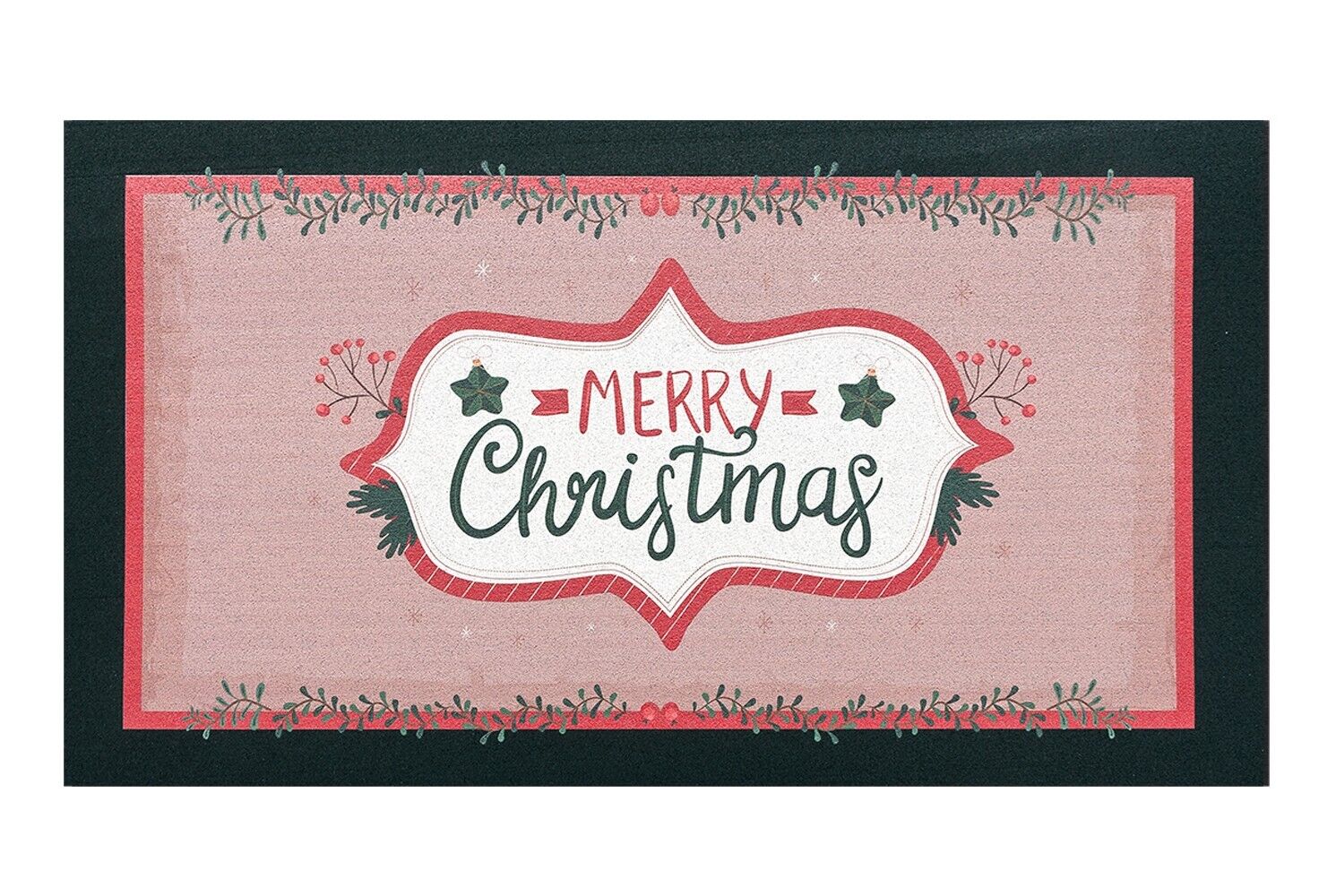 Zerbino Natalizio Gomma Sostenibile 40x70 Cm Asciugapassi Natale Ingresso Antiscivolo Dis.E