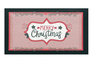 Zerbino Natalizio Gomma Sostenibile 40x70 Cm Asciugapassi Natale Ingresso Antiscivolo Dis.E