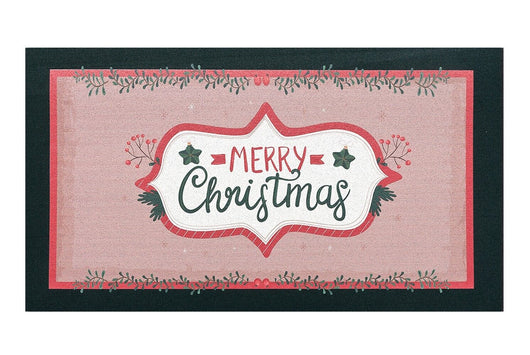 Zerbino Natalizio Gomma Sostenibile 40x70 Cm Asciugapassi Natale Ingresso Antiscivolo Dis.E