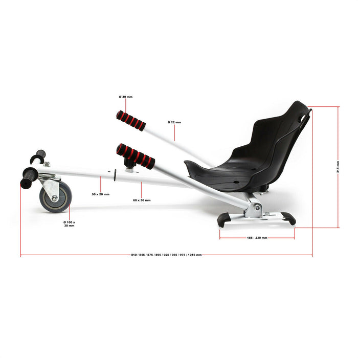 Sedile per kart elettrico compatibile con hoverboard adulto bambino 120 kg rosso 16_0002718