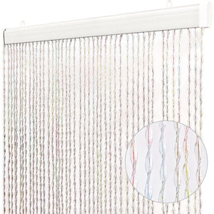 Tenda Antimosche Filo Intrecciato Gomma PVC Moschiera Finestra Porta Ingresso Multicolore - 100x220 Cm 