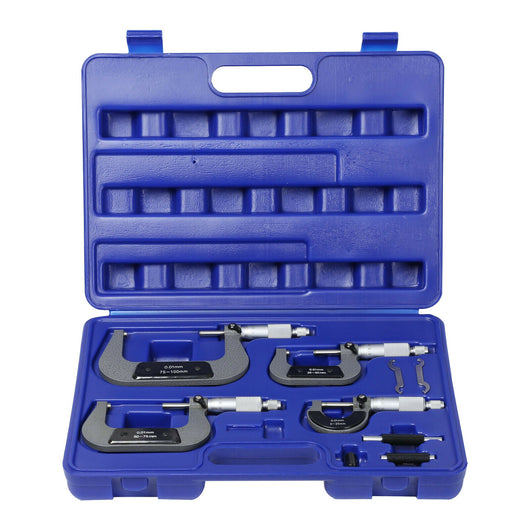 Scatola micrometrica set 4 pezzi 0-100mm micrometro a vite micrometro per esterni 16_0002763