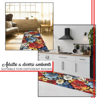 Tappeto Cucina Gomma Pvc 51x500 cm Antimacchia Passatoia Antiscivolo Antisfilo Lavabile Dis_H