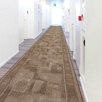 Passatoia Scala Scalinata Ingresso 67x240 Cm Bordata Tappeto Corridoio Gradini Antiscivolo Marrone