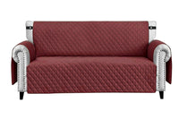 Copridivano Impermeabile Tasche Laterali Proteggi Divano Antimacchia Antiscivolo 3 Posti Bordeaux