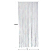 Tenda Antimosche Filo Intrecciato Gomma PVC Moschiera Finestra Porta Ingresso Multicolore - 100x220 Cm 