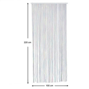 Tenda Antimosche Filo Intrecciato Gomma PVC Moschiera Finestra Porta Ingresso Multicolore - 100x220 Cm 