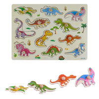 PUZZLE LEGNO INCASTRO EDUCATIVO  DINOSAURO TIRANNOSAURO SENSORIALE BAMBINI 07539