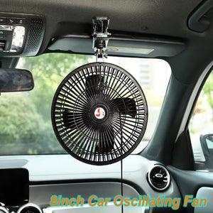 VENTILATORE OSCILLANTE AUTO CAMION 24V 8" SILENZIOSO CLIP PORTATILE METALLO NERO