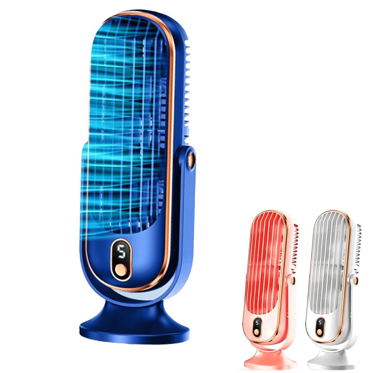 VENTILATORE TORRE DA TAVOLO PORTATILE USB RICARICABILE SILENZIOSO 5 VELOCITÀ