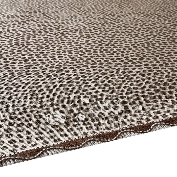 Tovaglia Antimacchia Maculata Bordata Cotone Plastificato Copritavolo Casa Cucina Marrone 135x180 Cm