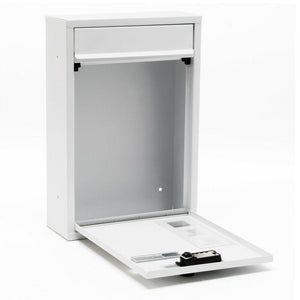 Cassetta postale a muro con serratura a combinazione dal design moderno in acciaio zincato bianco 16_0000066