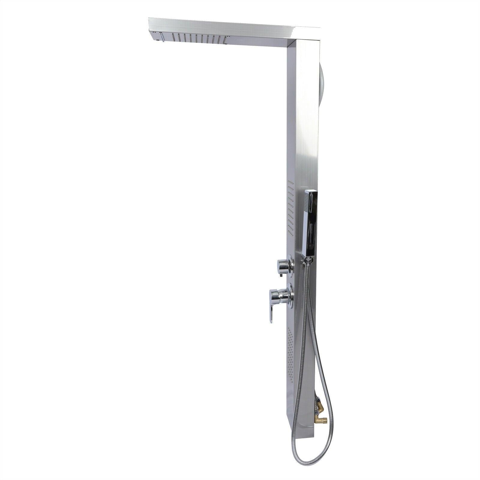 Doccia da giardino a pioggia a parete in acciaio inox 130 cm con ugelli idromassaggio getto pioggia 16_0002769