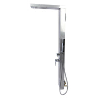 Doccia da giardino a pioggia a parete in acciaio inox 130 cm con ugelli idromassaggio getto pioggia 16_0002769