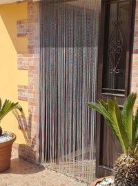 Tenda Antimosche Filo Intrecciato Gomma PVC Moschiera Finestra Porta Ingresso Multicolore - 120x230 Cm
