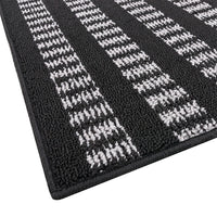 Tappeto Cucina Morbido 3D Assorbente Lavabile Antiscivolo Passatoia Bordata A Righe 57x270 Nero