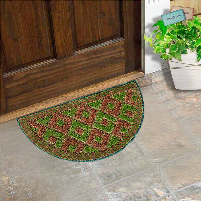 Zerbino Ingresso Semiluna Asciugapassi Assorbente Antiscivolo Morbido Made In Italy Verde