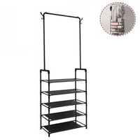 STENDER APPENDIABITI ATTACCAPANNI SCARPIERA 5 RIPIANI CAPPELLIERA METALLO NERO