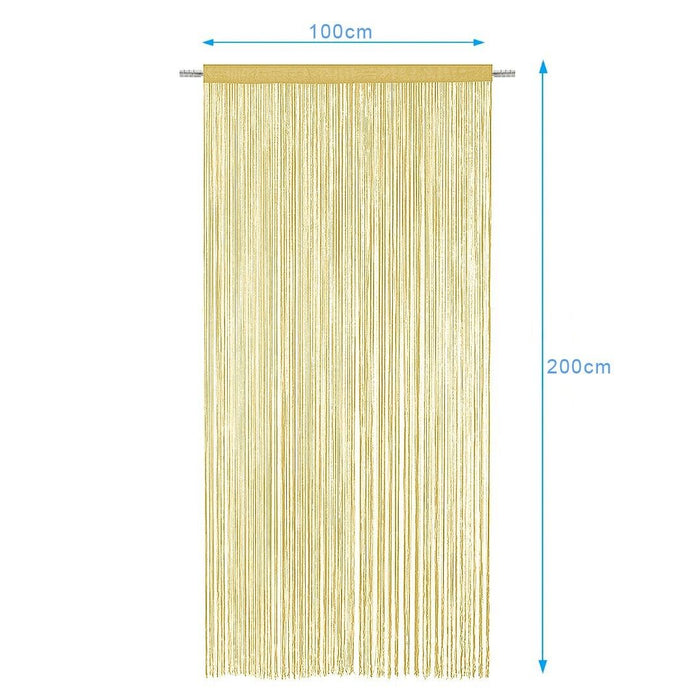 Tenda a Fili Elegante Per Porte Finestre Pannello 100x200 Cm Divisorio Camere Stanze Ambienti Senape