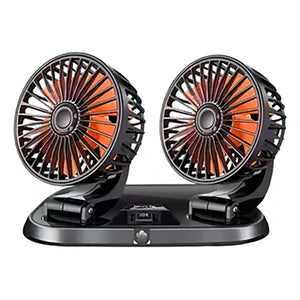 DOPPIO VENTILATORE PER AUTO 24V PORTATILE DA VIAGGIO REGOLABILE ARIA FRESCA