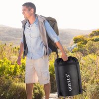 Sacco a pelo in Poliestere XL Matrimoniale con 2 cuscini e borsa per 2 persone Nero-Letti e sacchi a pelo