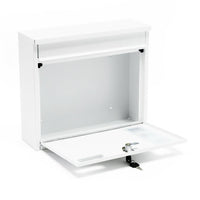 Cassetta postale di design da parete con chiavi 36 x 32 x 11,5 cm bianco 16_0000104