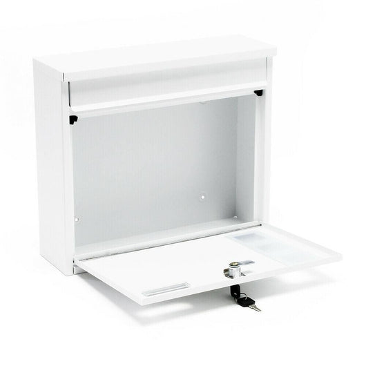 Cassetta postale di design da parete con chiavi 36 x 32 x 11,5 cm bianco 16_0000104