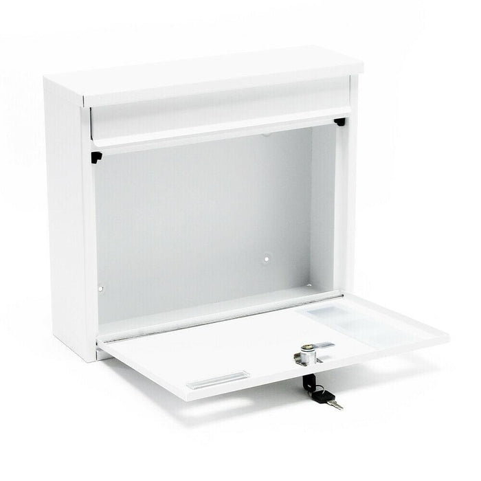 Cassetta postale di design da parete con chiavi 36 x 32 x 11,5 cm bianco 16_0000104