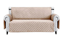 Copridivano Impermeabile Tasche Laterali Proteggi Divano Antimacchia Antiscivolo 2 Posti Beige