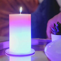 CANDELA MAGICA CANDLED CAMBIA COLORI LED VERA CERA ROSA RELAX IDEA REGALO CASA