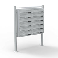 Blocco di 12 cassette postali su piedini argento voci posta 16_0000144