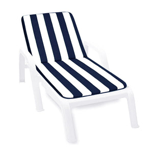 Cuscino Sdraio Morbido A Righe Copri Seduta Lettino Prendisole Pieghevole Made In Italy Blu