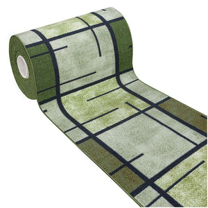 Tappeto Cucina Bordato Antiscivolo 50x115 Cm Moderno Passatoia Colori Accesi Marmorizzato Verde