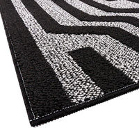 Tappeto Cucina A Righe 50x80 Cm 3D Morbido Bordato Passatoia Ingresso Assorbente Antiscivolo Nero